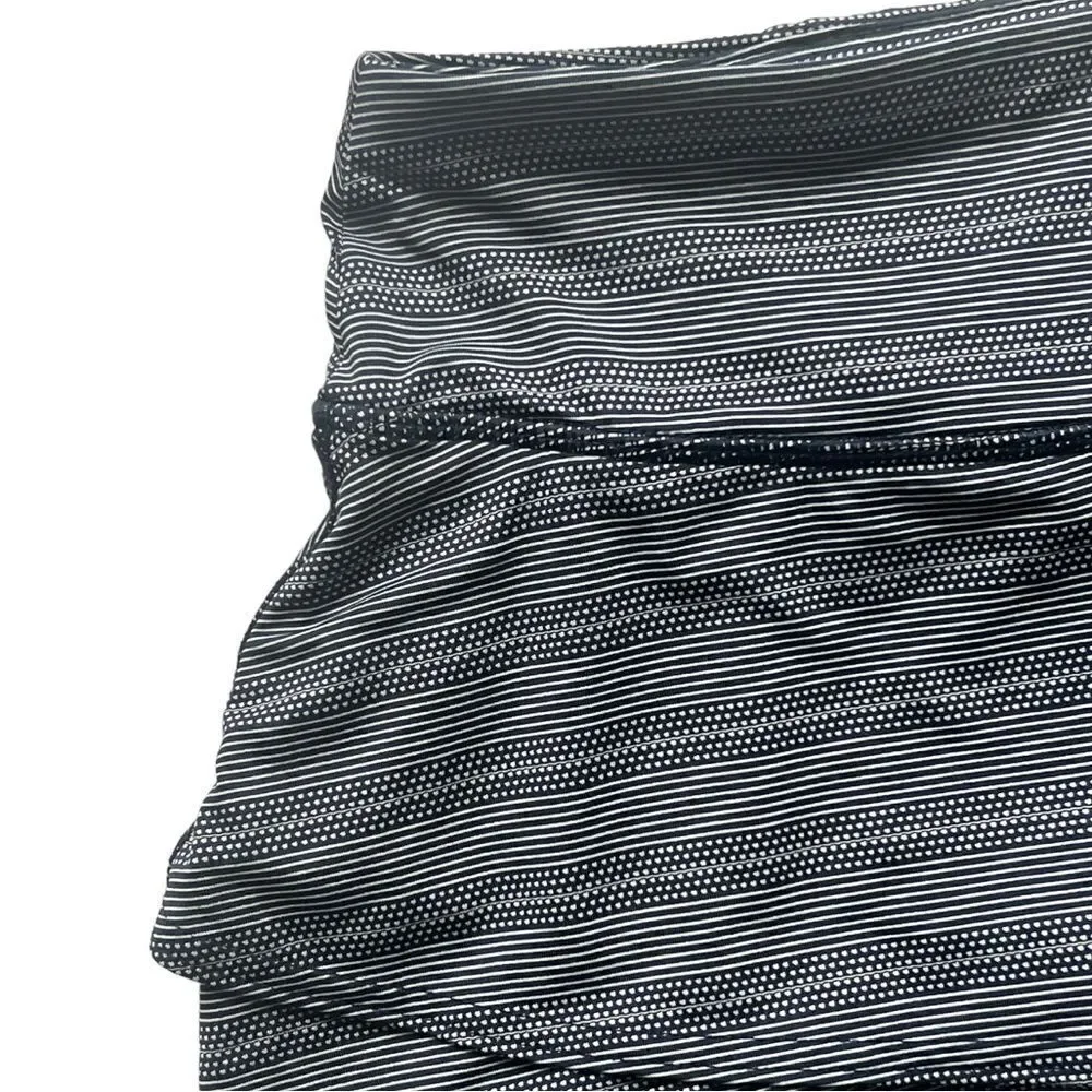 Athleta Navy Blue Stripe Swagger Ruffle Tennis Athletic Golf Activewear Skort S